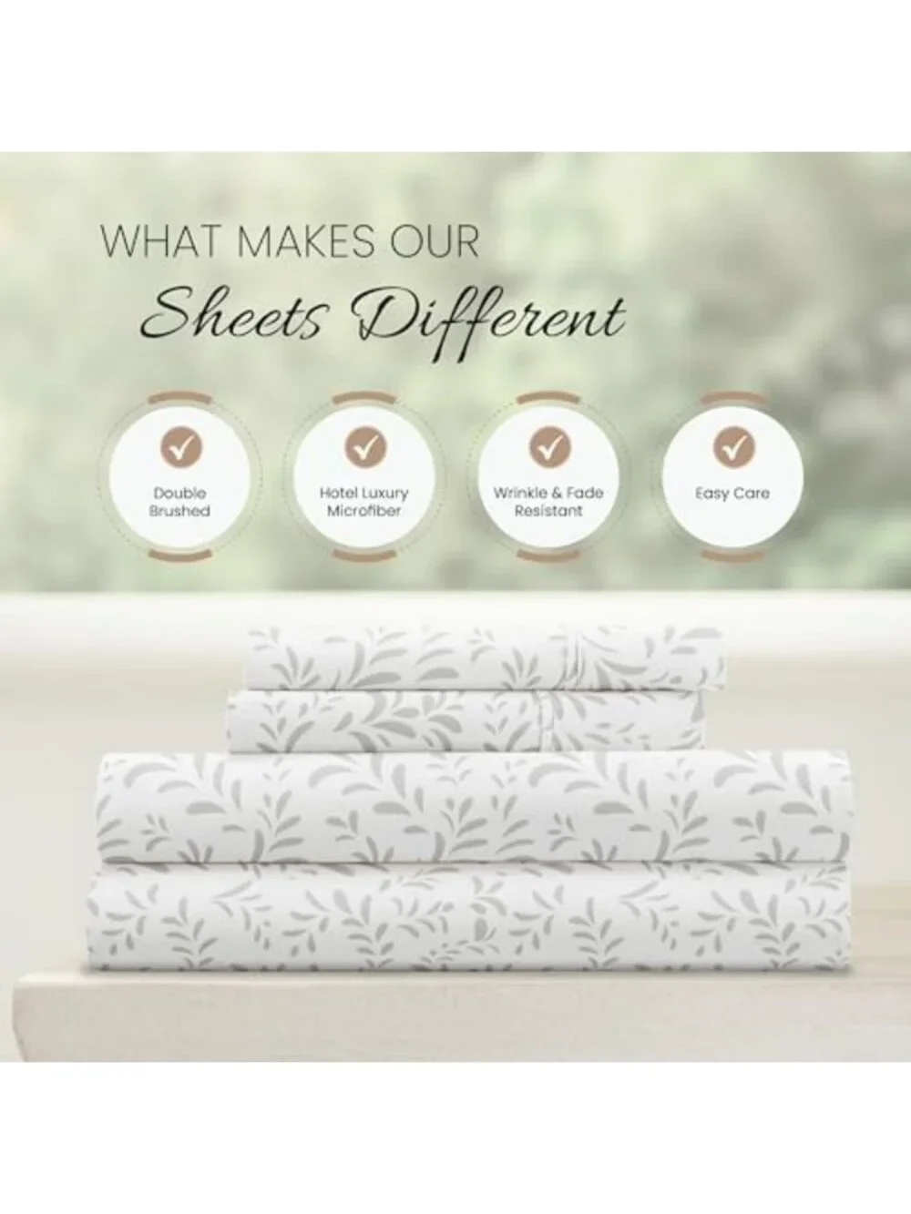 Ultra Soft Microfiber Full Sheet Set - 4 Piece, Deep Pocket, Wrinkle-Free